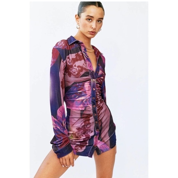 WITH JÉAN x Lord Newry Andy Dress Flamboyant Anthurium XXS NWT! - Picture 2 of 8